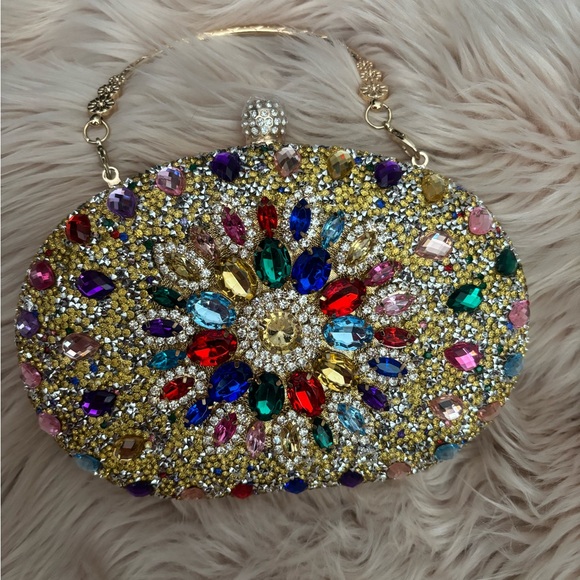 Multicolor Crystal Embellished handbag - Picture 1 of 11